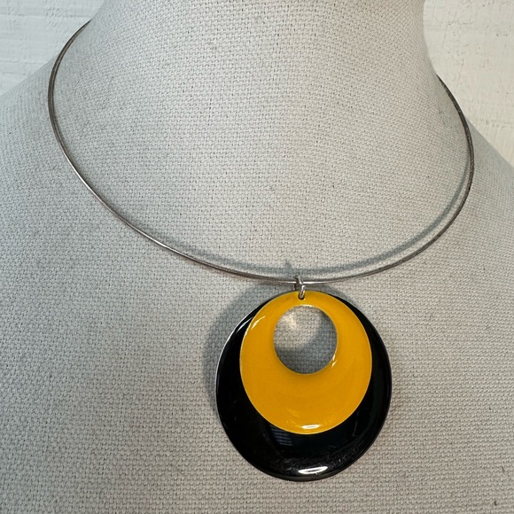 Vintage 80’s floating circles choker necklace - Picture 2 of 7